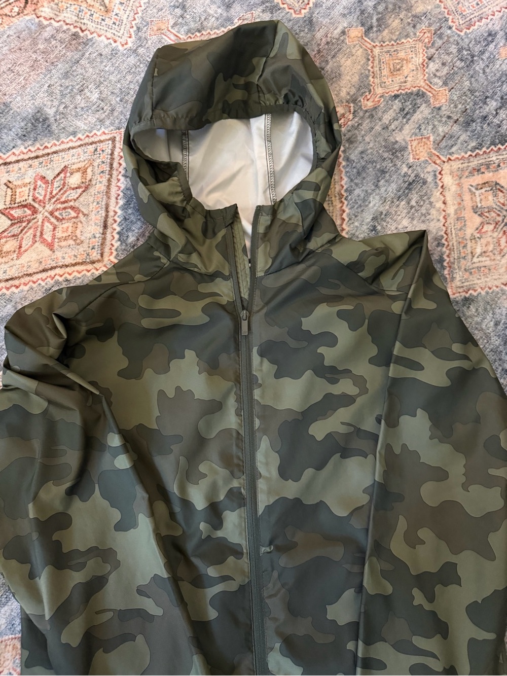 all in motion Men's Olive Green Camo Raincoat